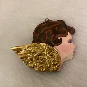 Vintage Angel ornament, metal